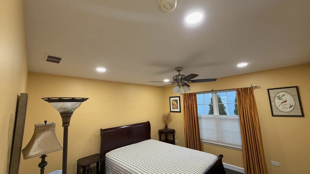 Bedroom recessed fan finished