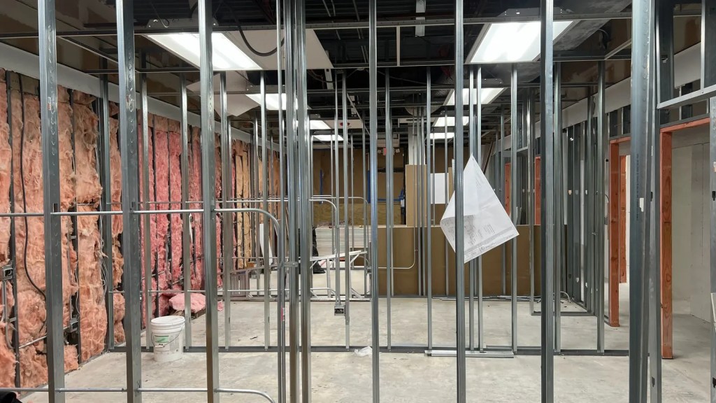 Commercial buildout steel framing