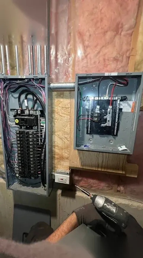Terminations during a panel install.