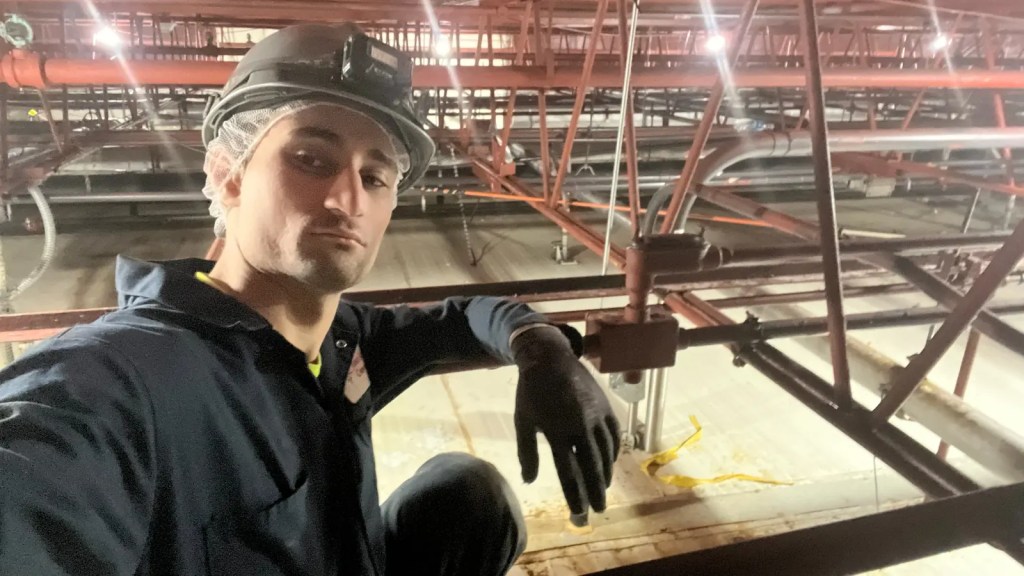 Electrician overhead steel work