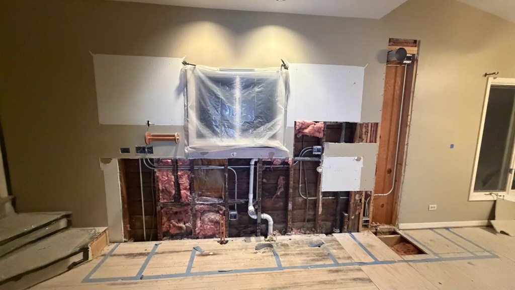 Fireplace wall rough in