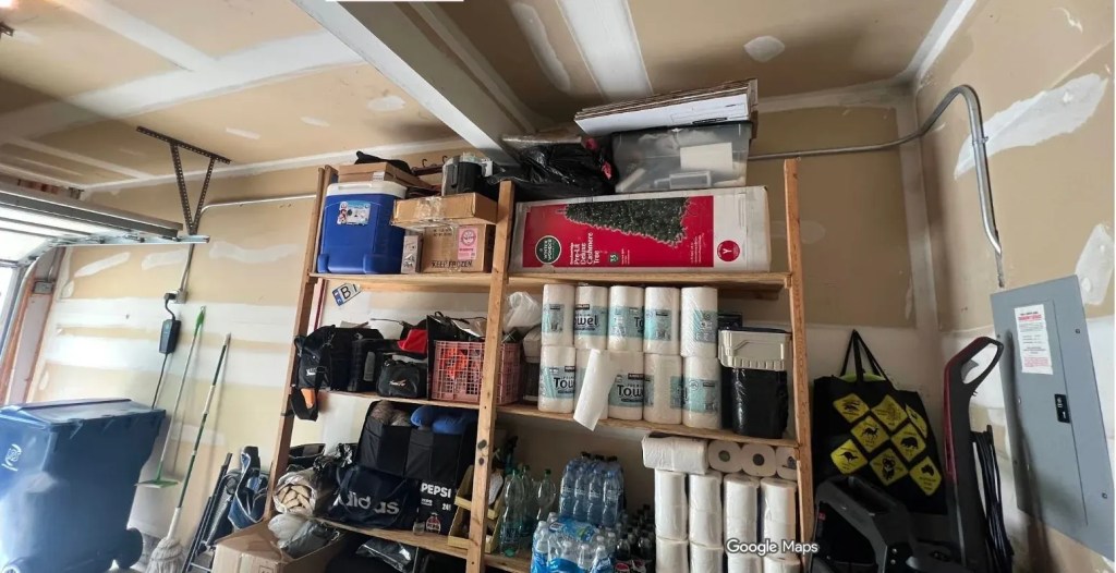 Garage shelving outlet run