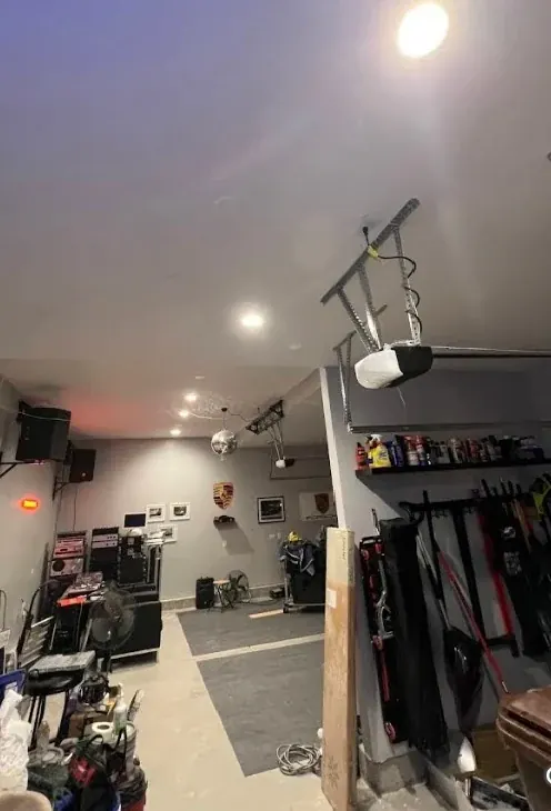 Garage track lighting finished