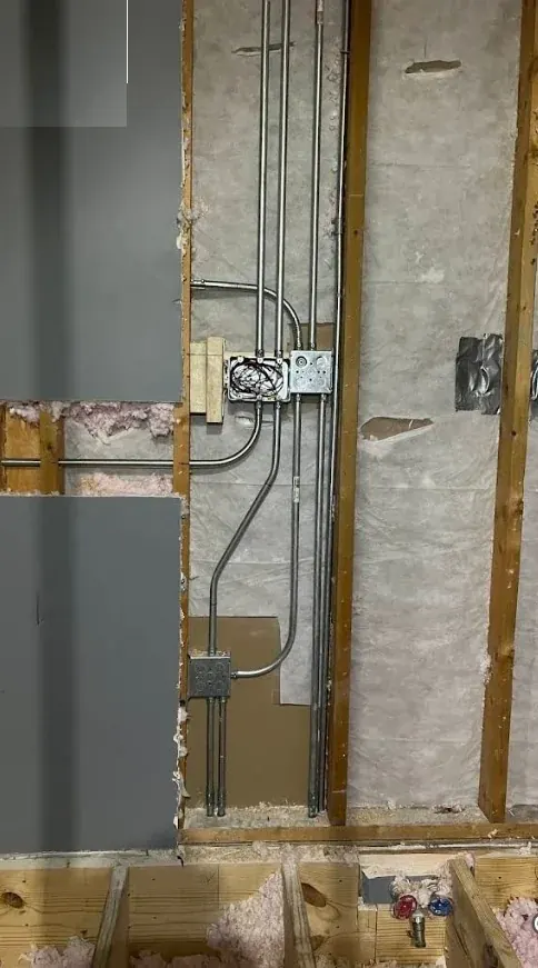 Rough in conduit open wall